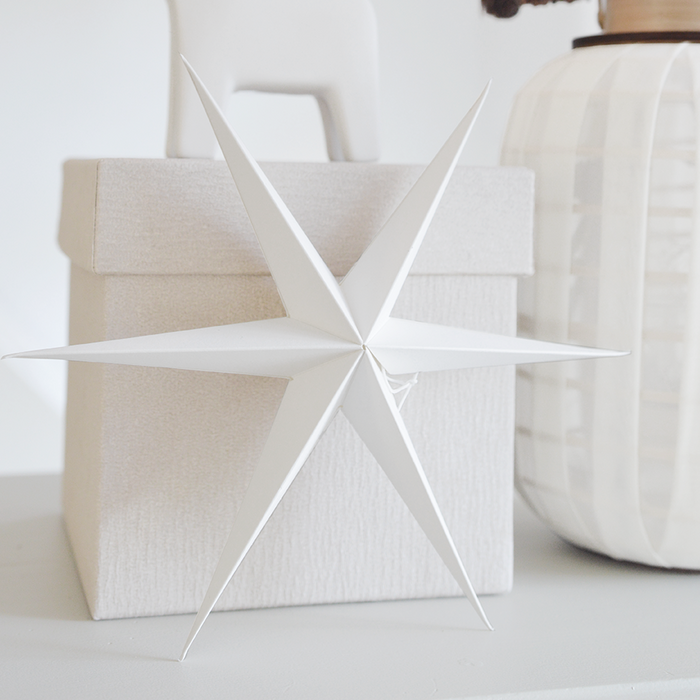 Papier Stern 2er-Set, Weiß