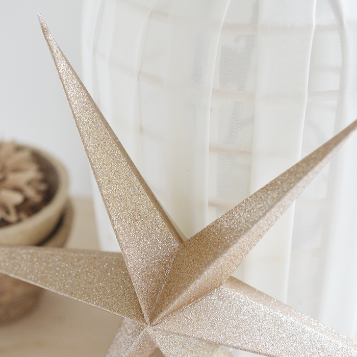 Papier Stern 2er-Set, Gold Sparkle