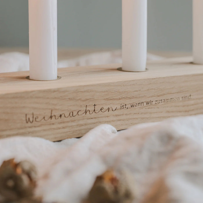 Adventskerzenbrett, Weihnachten