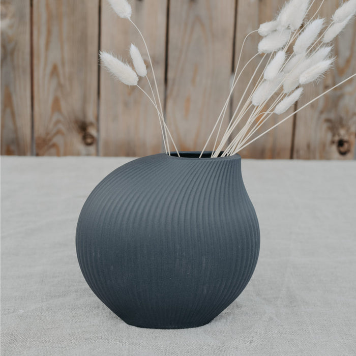 Vase Lerbäck, Dunkelgrau