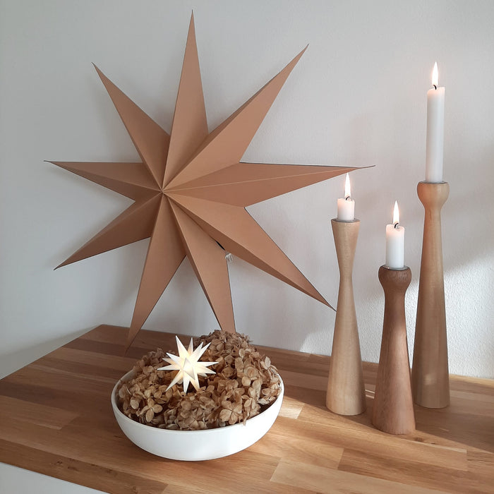 Papier Stern 9-zackig, Natur