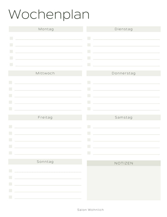 Wochenplaner Download