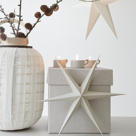 Papier Stern 2er-Set, Warm Grey